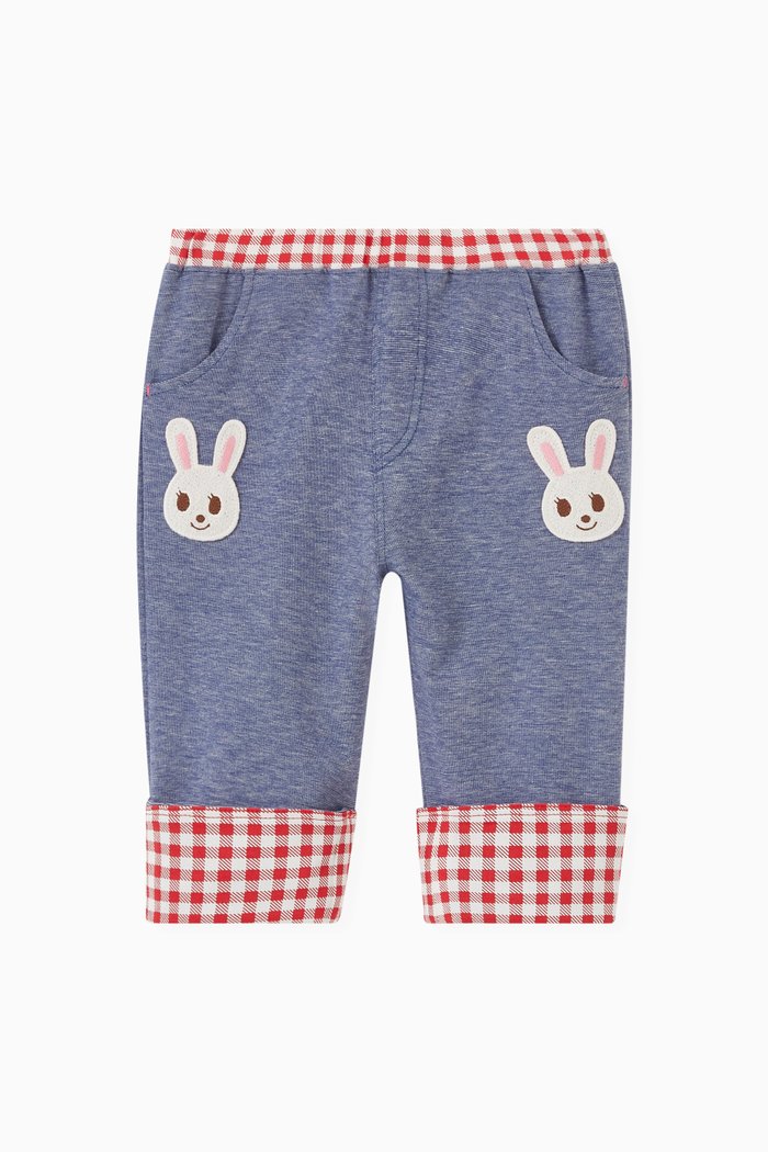 

Bunny Logo Patch Pants in Cotton, Blue