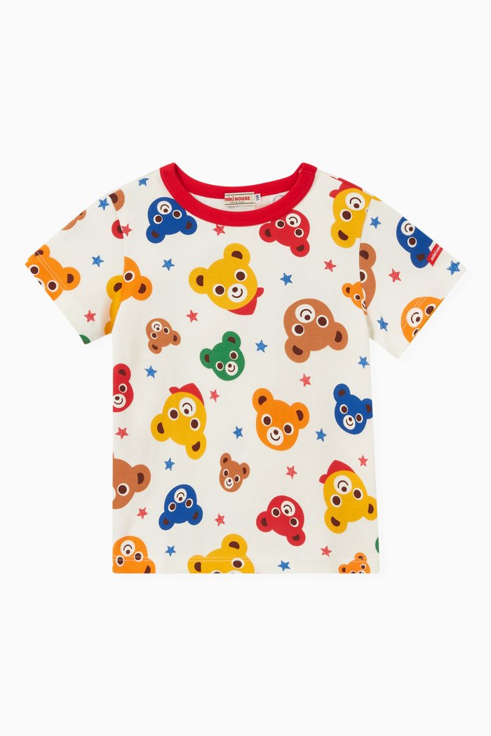 

Bear Print T-shirt in Cotton-blend, White