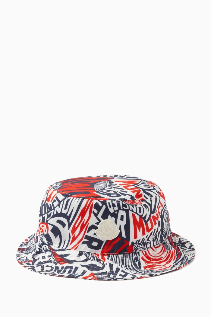 

Graphic Logo Print Bucket Hat in Polyamide, Multicolour