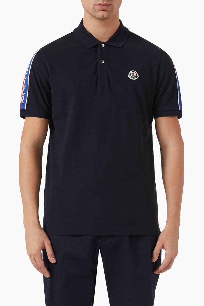 

Logo Patch Polo Shirt in Cotton, Blue