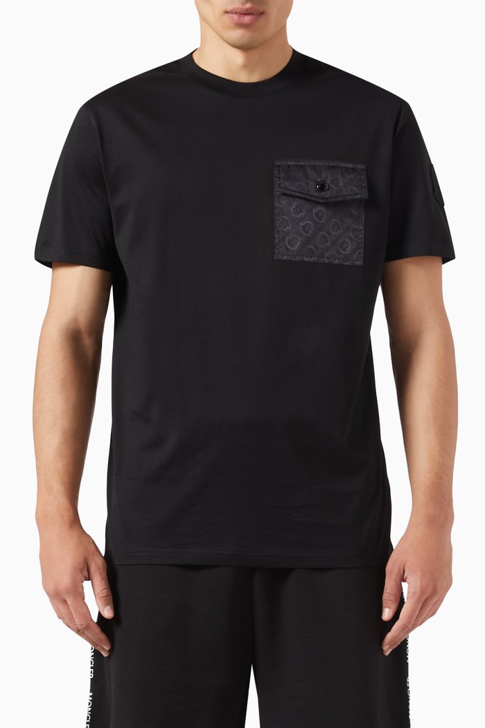 

Logo Pocket T-shirt in Cotton Jersey, Black