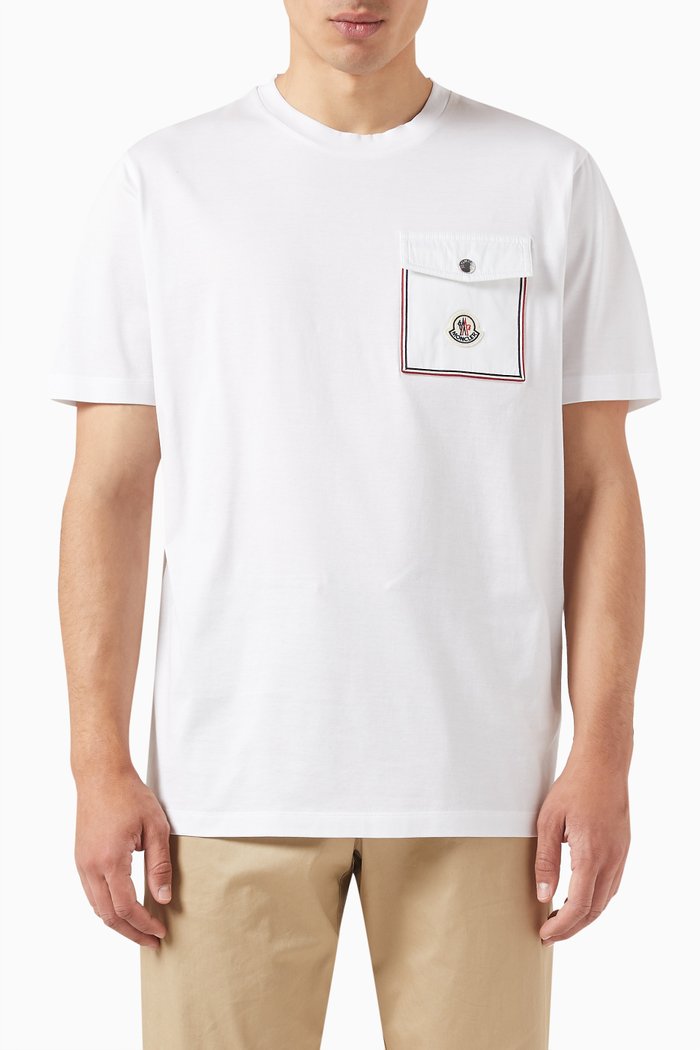 

Logo Pocket T-shirt in Nylon Jersey, White