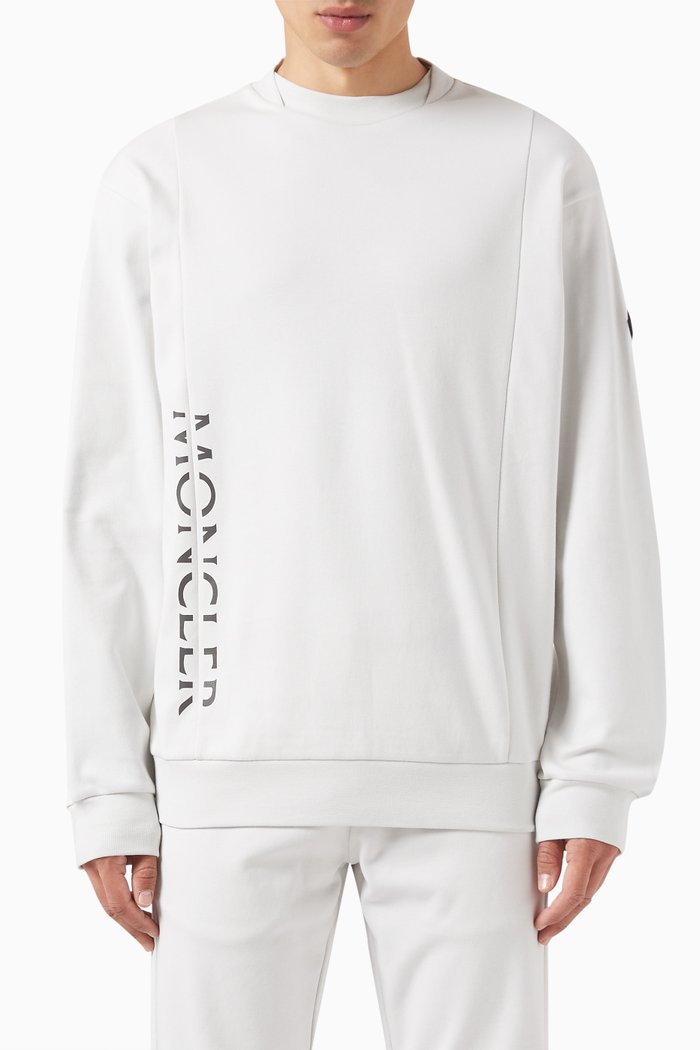 

Oversized Logo Sweatshirt in Fleece, White
