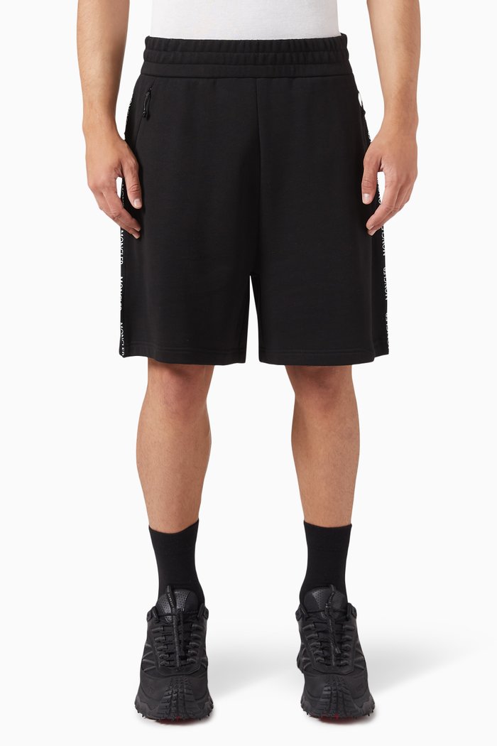 

Side Logo Tape Sweat Shorts in Cotton, Black