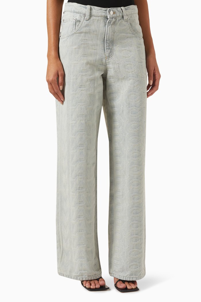 

The Monogram Wide-leg Jeans, Blue