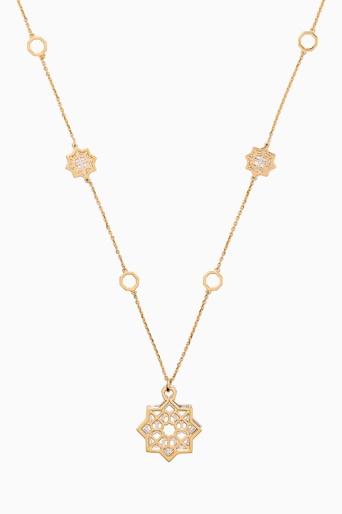 

Al Qasr Star Necklace in 18kt White & Yellow Gold