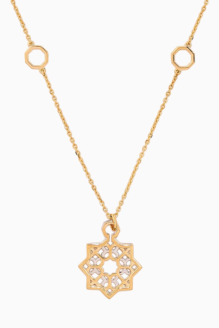 

Al Qasr Star Necklace in 18kt White & Yellow Gold