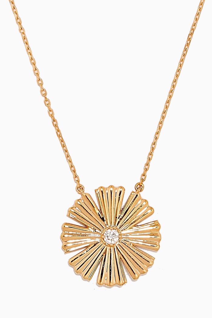

Farfasha SunKiss Afraj Diamond & Mother of Pearl Necklace in 18kt Gold, Yellow