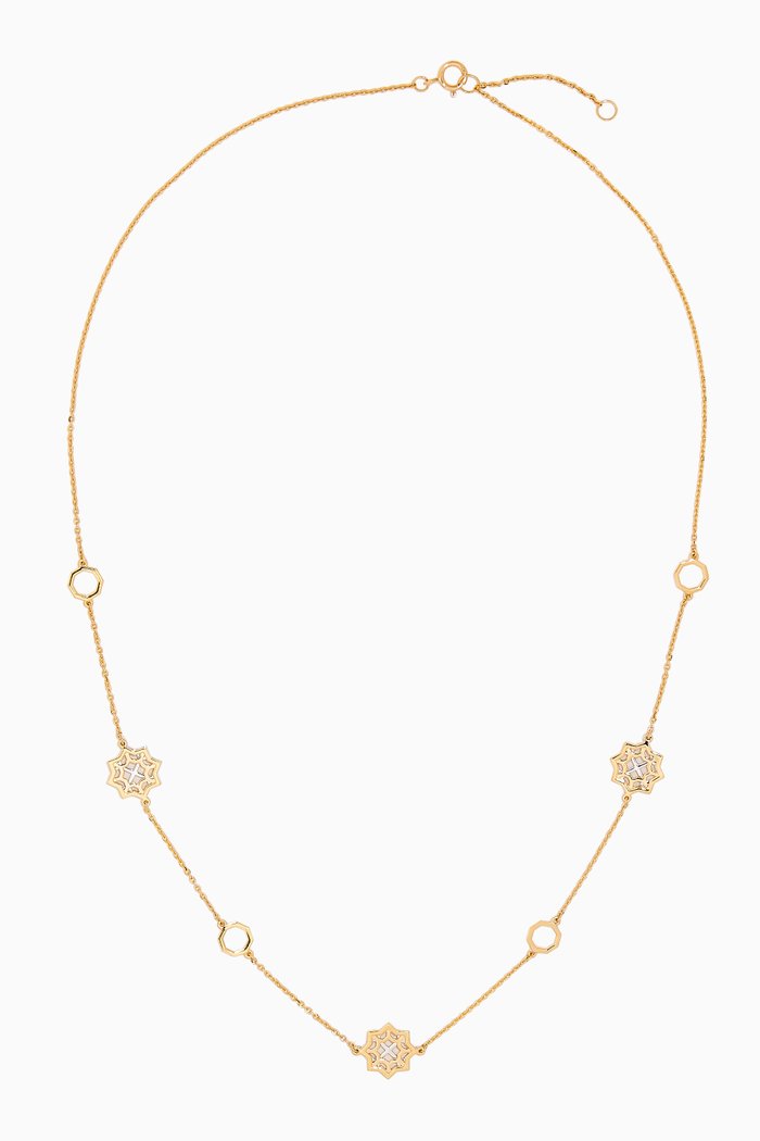 

Al Qasr Star Necklace in 18kt White & Yellow Gold