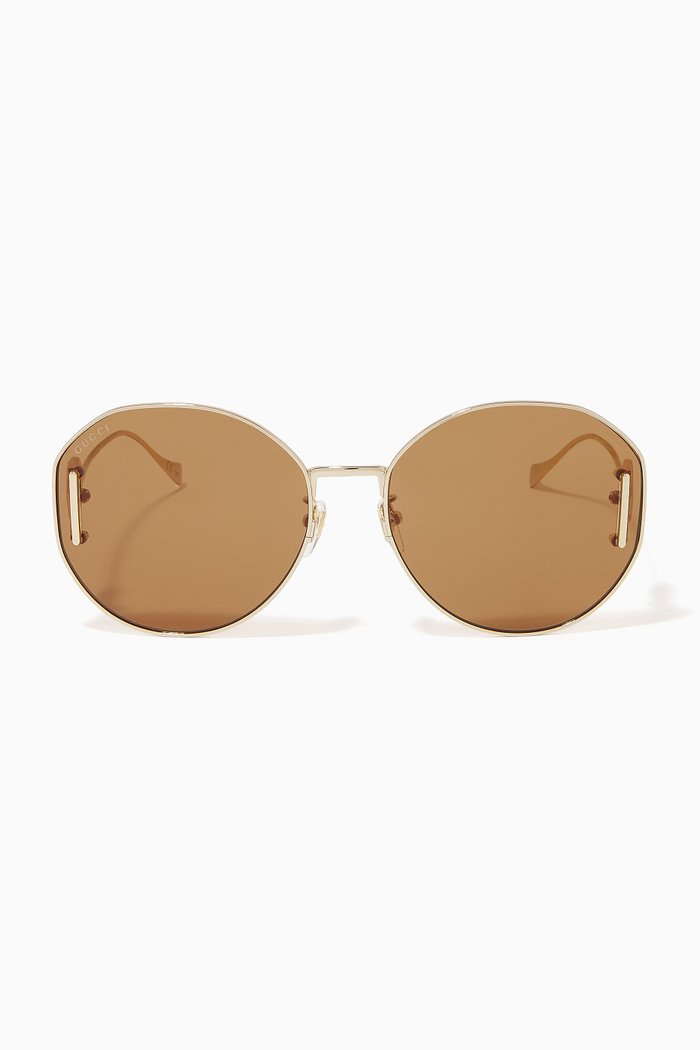 

Round Sunglasses in Metal, Gold
