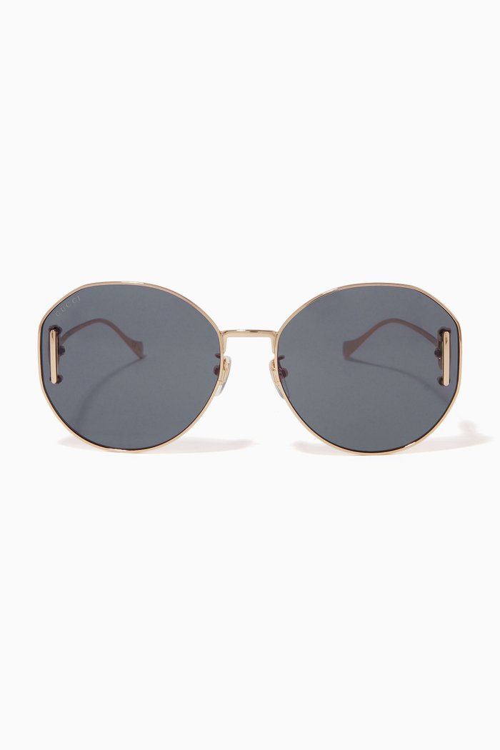 

Round Sunglasses in Metal, Gold