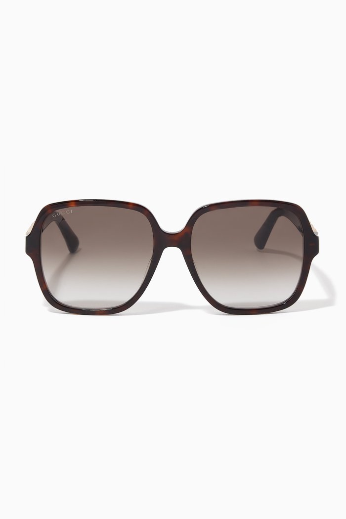 

Rectangular Sunglasses in Acetate, Brown