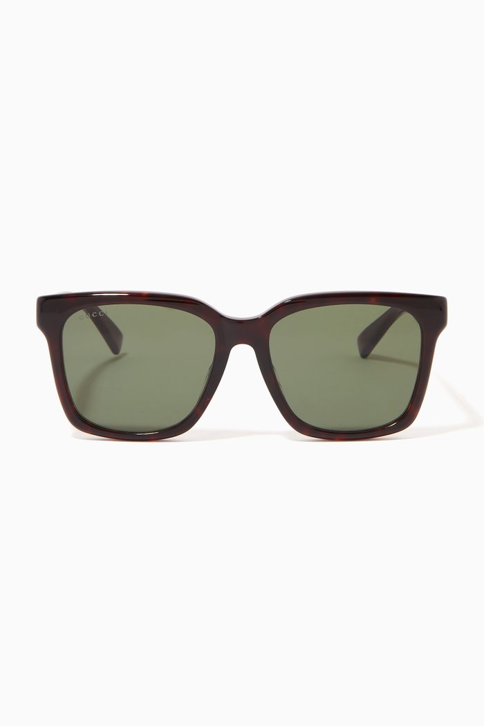 

Rectangle Framed Sunglasses in Acetate, Brown