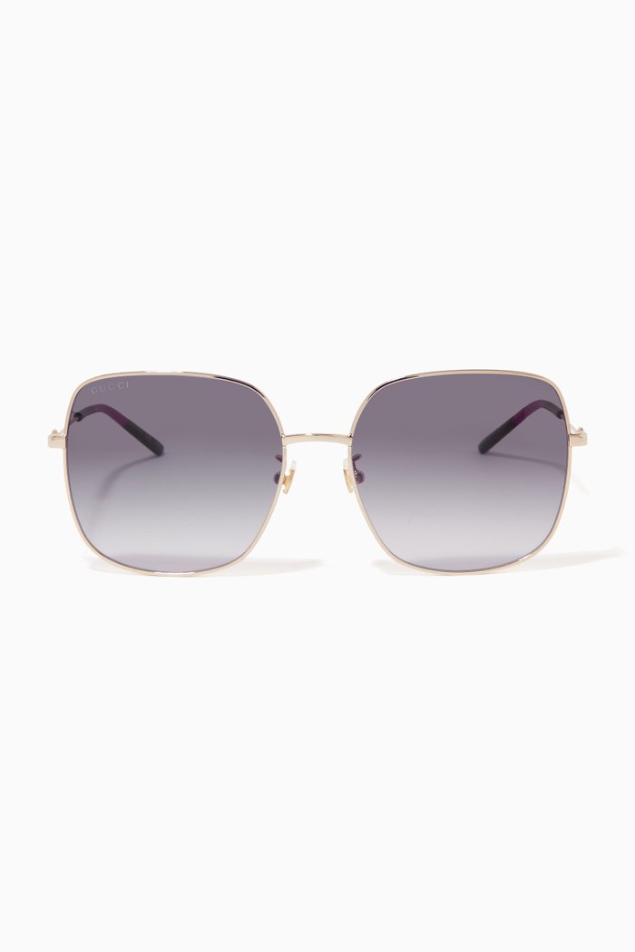

Square Sunglasses in Metal, Gold