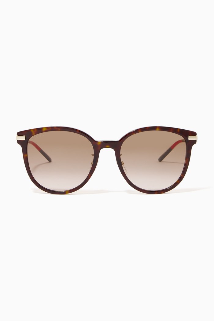 

Round Cat Eye Sunglasses in Acetate, Brown