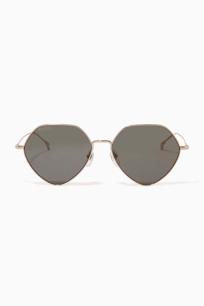 Geometric Sunglasses in Metal, Gold