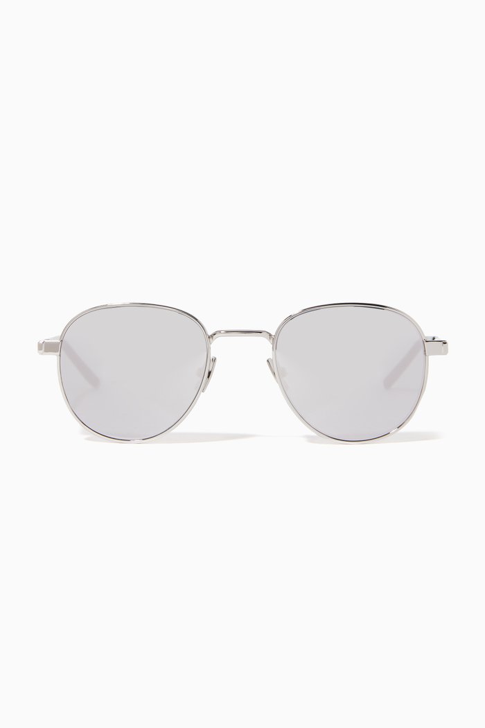 

SL 555 Round Sunglasses in Metal, Silver