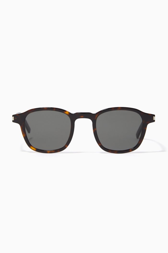 Round Sunglasses in Acetate, Brown