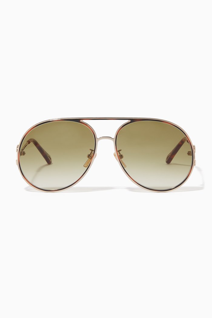 

Austine Aviator Sunglasses in Metal, Gold