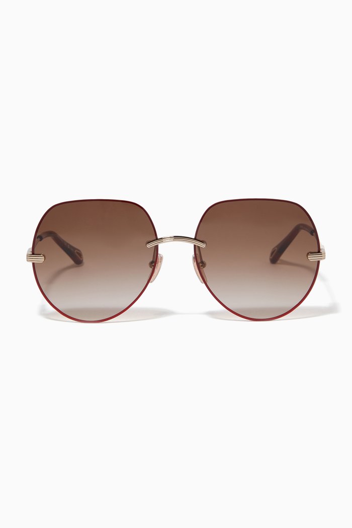 

Round Sunglasses in Metal, Gold