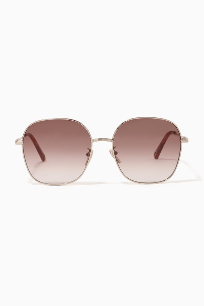 

Oversized Sunglasses in Metal, Gold