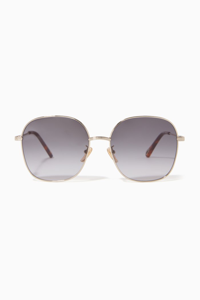 

Oversized Sunglasses in Metal, Gold