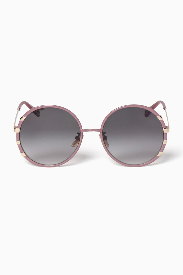 

Celeste Round Sunglasses in Metal, Purple