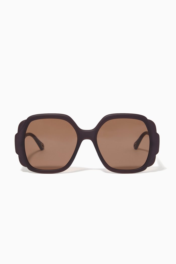 

Mirtha Square Sunglasses in Acetate, Brown