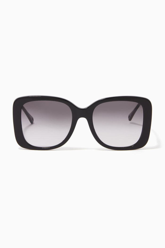 

Oversized Square Sunglasses in Acetate, Brown