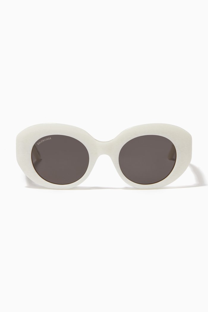 

Round Sunglasses in Acetate, White