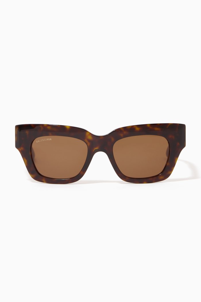 

Square D-Frame Sunglasses in Acetate, Brown