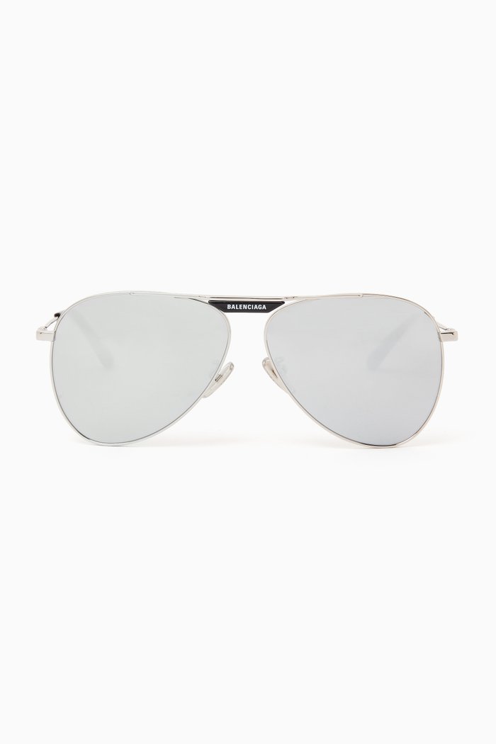 Aviator Sunglasses in Metal, Silver