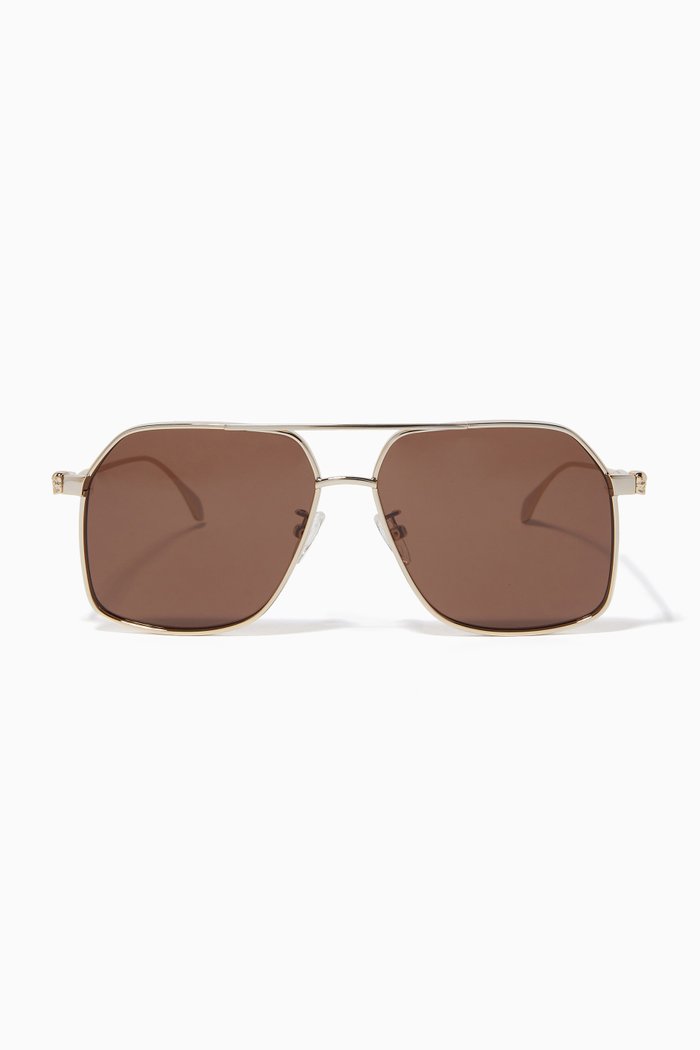 

XL Pilot Sunglasses in Metal, Gold