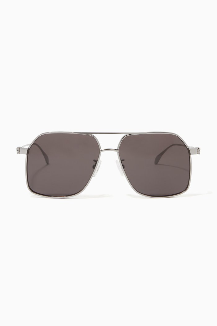 

XL Pilot Sunglasses in Metal, Silver