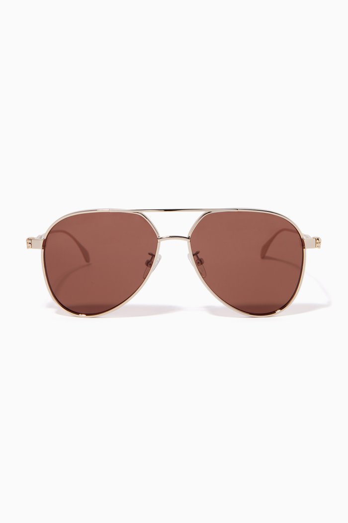 XL Pilot Sunglasses in Metal, Gold