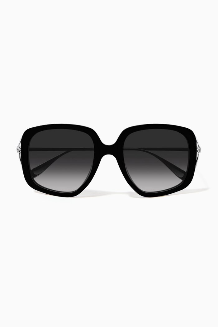 

Oversized Square Sunglasses in Acetate & Metal, Brown