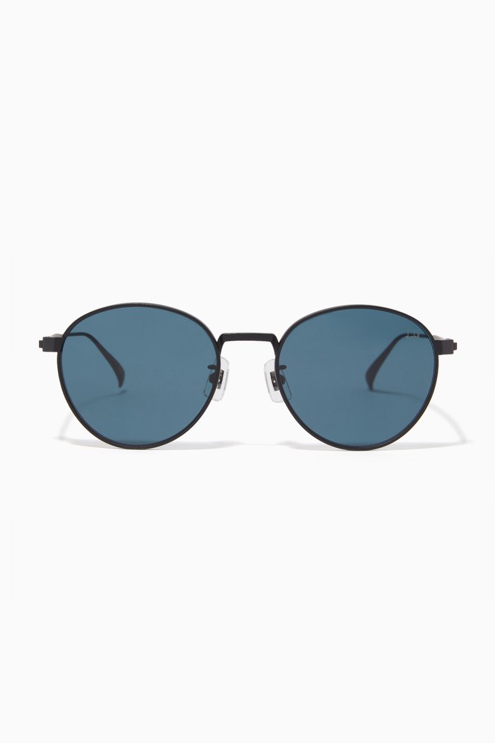 

Round Frame Sunglasses in Titanium, Black