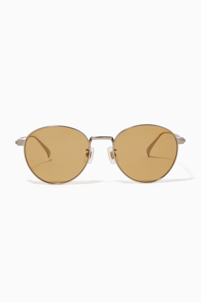 

Round Frame Sunglasses in Titanium, Gold