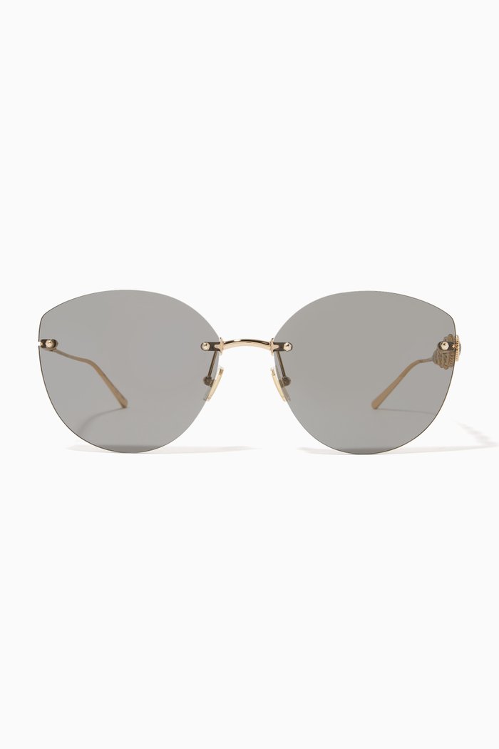 

Cat-eye Sunglasses in Metal, Gold