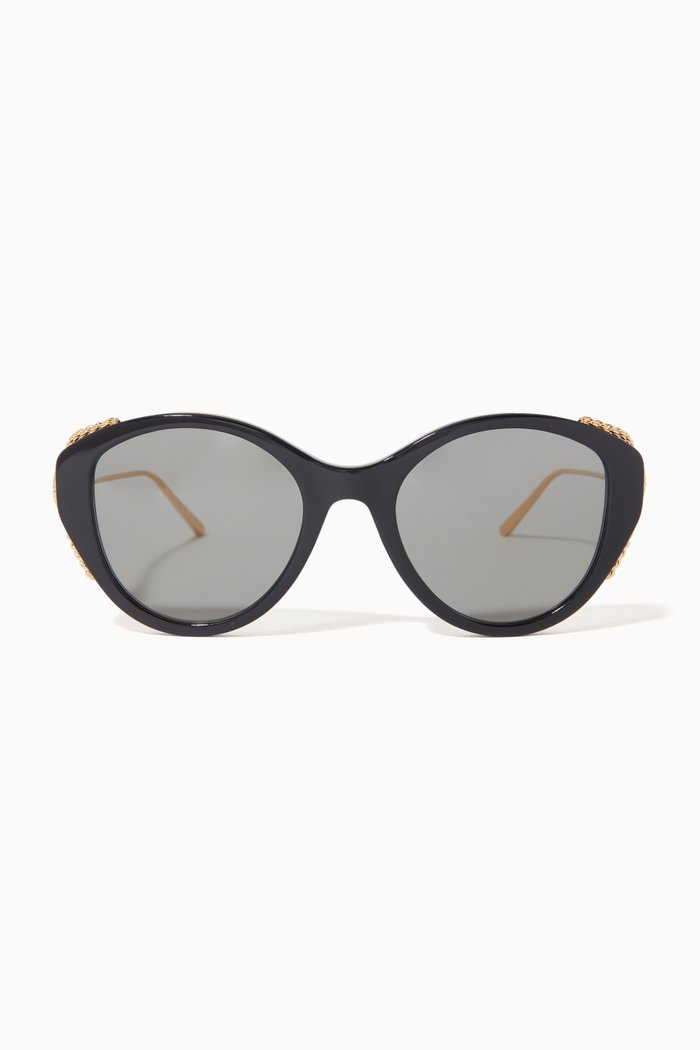 

Cat-eye Sunglasses in Acetate & Metal, Black