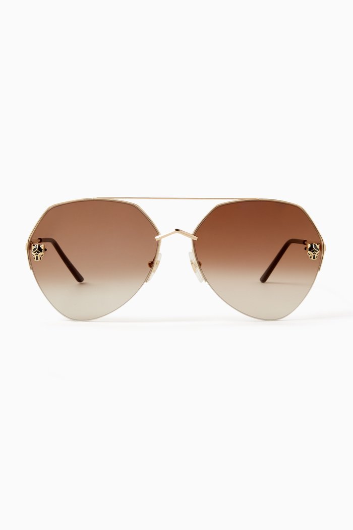 

Aviator Sunglasses in Metal, Gold
