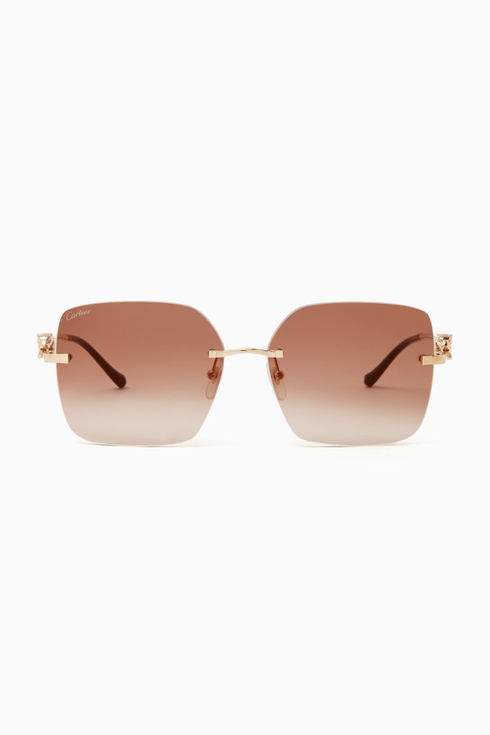 

Square Sunglasses in Metal, Gold