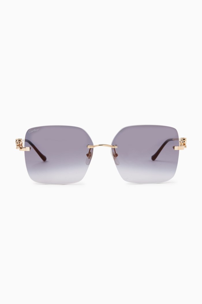 

Square Sunglasses in Metal, Gold