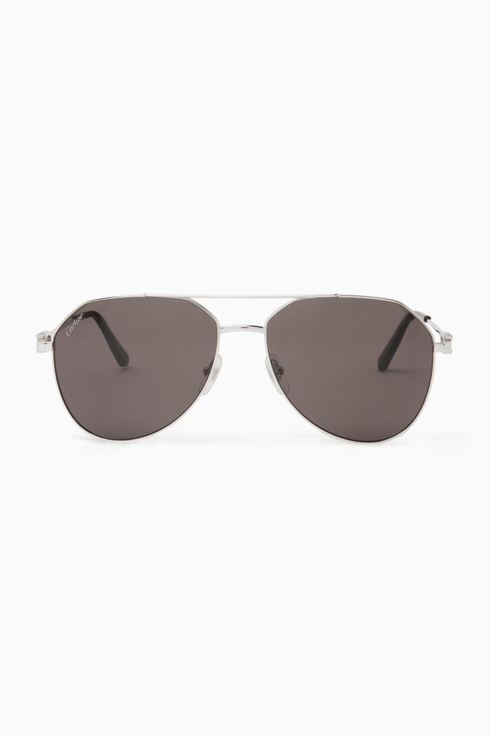 

XL Aviator Sunglasses in Metal, Silver