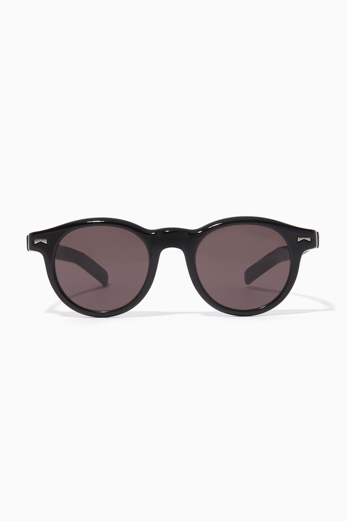 

Round Frame Sunglasses in Acetate, Black
