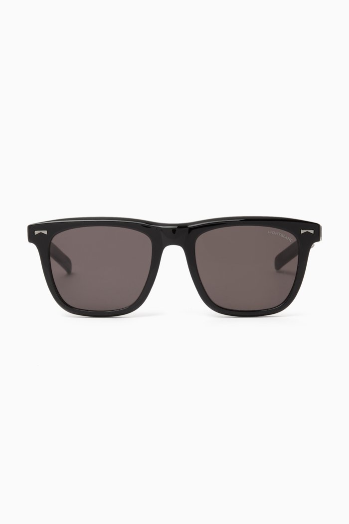 

Square Frame Sunglasses in Acetate, Black