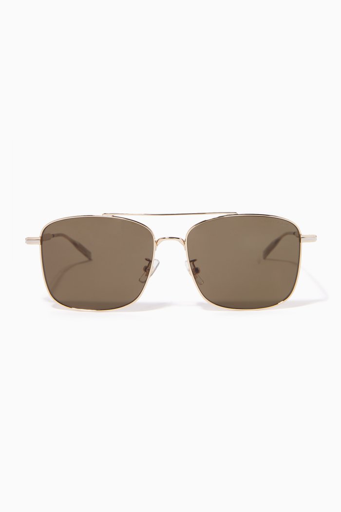 

XL Square Sunglasses in Metal, Gold