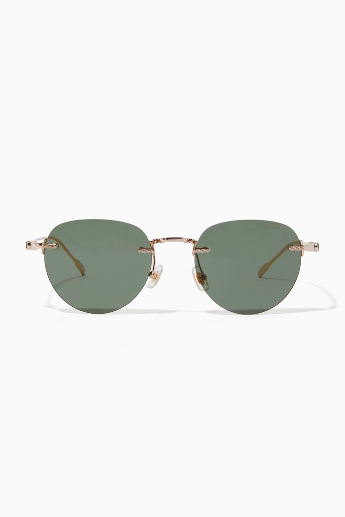 

Round Frame Sunglasses in Metal, Gold