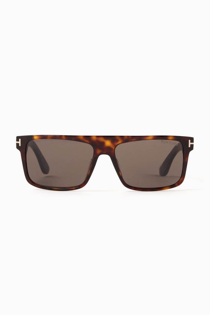 

D-frame Sunglasses in Havana Acetate, Brown