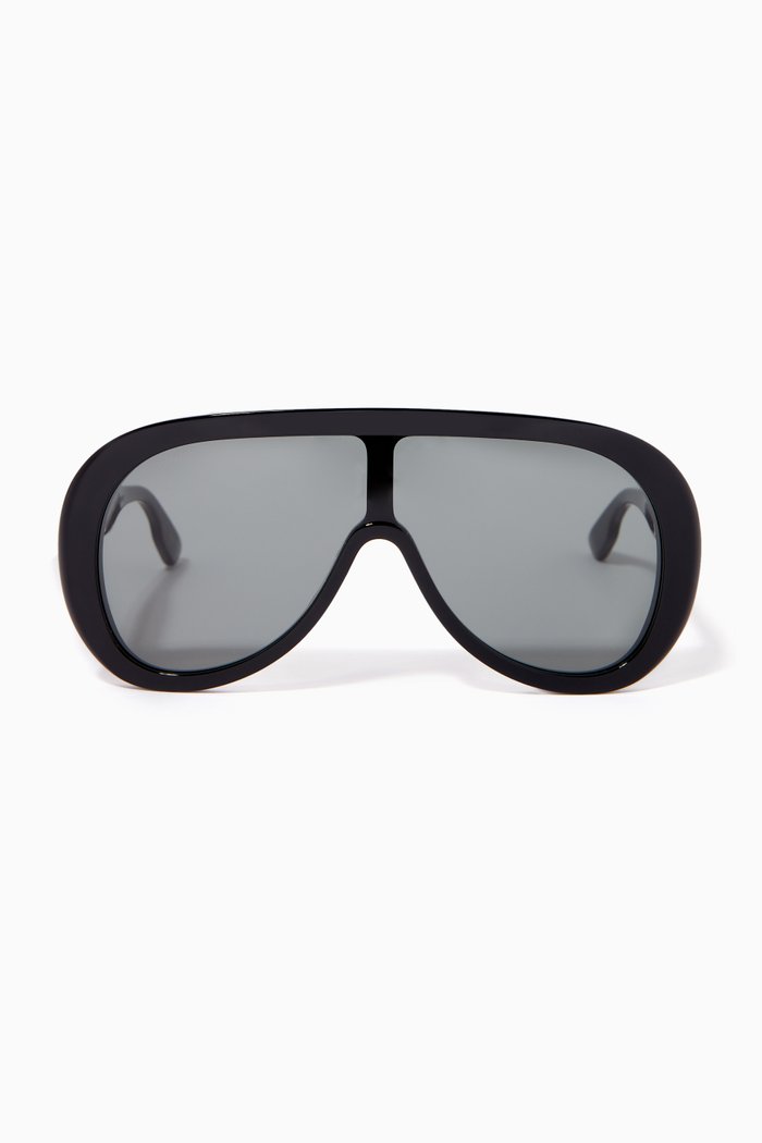 

Injection Logo Framed Sunglasses in Acetate, Black